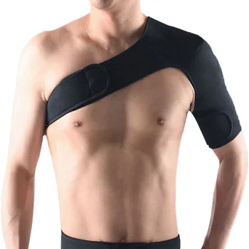 Мъжки черен регулируема лента за носене през бандаж, поддържащ колан, лявата и дясната раменна става, Компрессионный прах за фитнес, Защита на