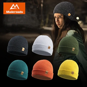 Мъжки зимни спортни топло вязаная шапка за мъже и жени, нощен светоотражающая ветрозащитная шапка за джогинг, пешеходен туризъм, Колоездене, ски