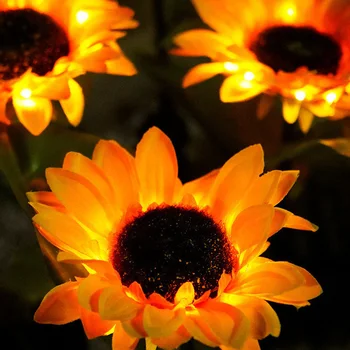Led слънчеви слънчогледи за градината Подсолнечная лампа Външни декоративни цветни светлини Украса на градината градински лампи за озеленяване декор