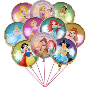 5 бр. балони на рожден Ден на принцеса за момичета, Снежанка, Аврора, Ариел, Бел, украса за парти, Детски душ, гелиевый топка, Детска играчка Globos