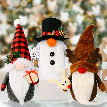 Коледна украса Кукла на Дядо коледа, Снежен човек Елен Безлични кукли Украса на прозорци, Празнични подаръци, Детски играчки, Аксесоари за дома