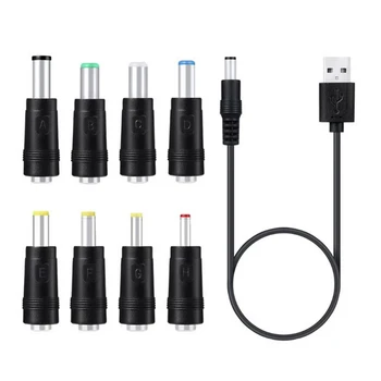 8 in1 Multi Types 5V от USB към постоянен работен ток до 5,5 *2,1 мм USB-кабел за зареждане, включете захранването, конвертор, адаптер за лаптоп и т.н.