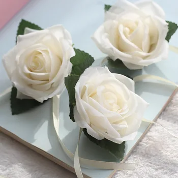 10шт Имитация цвете 7,5 см, корона рози за шапки, плажни обувки, сватбена украса на дома, цветя 