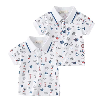 Тениски с къси ръкави за момчета Anchor, памучни блузи за деца, тениски, летни детски дрехи