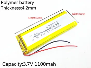 3,7 В, 1100 mah, 422773 PLIB; полимерна литиево-йонна батерия за GPS, mp3, mp4, mp5, dvd, bluetooth, модели играчки на мобилни устройства bluetooth