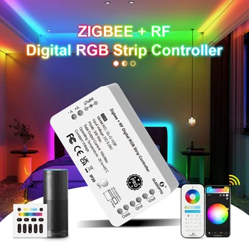 ZigBee RF LED Strip Контролер на яркостта на цветовете на приложението Smart Light Control 9 динамични режими на Светлинен ефект за WS2811 WS2812