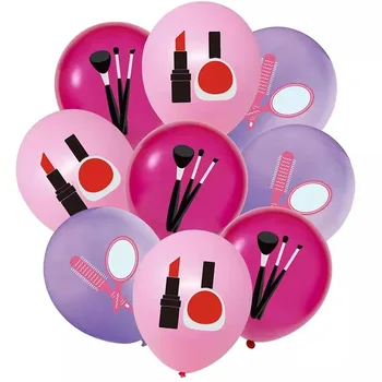 Балон за грим, червило, огледало, балон за лак за нокти, декорация за рожден Ден, Красота за момичета, Украса за булчински душ