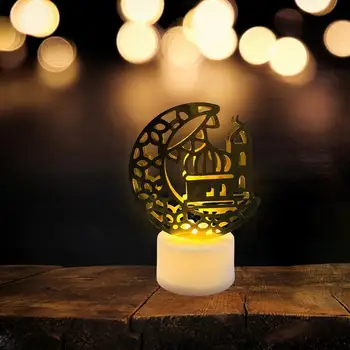 Id на Рамадан, Свещи, Светлини Звезда Луната Заключване Украшение с led подсветка Украса за ислямска мюсюлманската партита Ейд Рамадан Фенер Подарък