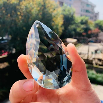 76 мм Граненая Каплевидная Crystal Prism Suncatcher Резервни Части за Полилеи от Стъкло Художествена Подвесная Завеса От Мъниста