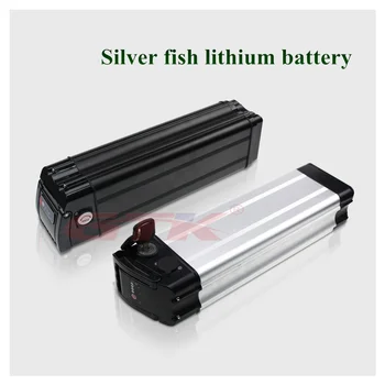 Литиева сребърна рибка батерия за электровелосипеда 10ah 36v ebike литиево-йонна батерия Алуминий за мотороллера мощност 500 Вата зарядно устройство 2a