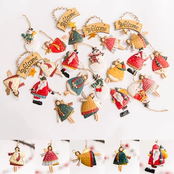 Сладък Ангелочек, желязо Коледна Елха, Дядо Коледа, подвесное украса за дома, Коледна украса за парти, занаяти, Мода 2021