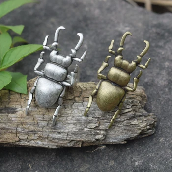 Пръстен с насекоми в ретро стил с изображение на бръмбар-елен, нова индивидуалност, мультяшное пръстен с насекоми-бръмбар, пръстени за пръстите от сплав, популярни аксесоари на едро