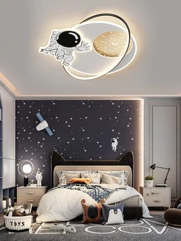 2022 нова, Модерна led тавана лампа с анимационни космонавт, скандинавски детска стая, спалня, креативни декоративни лампи за вътрешно осветление