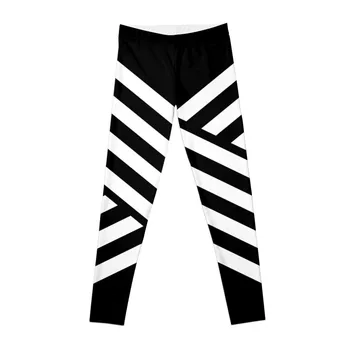 Гамаши в черно-бяла ивица, плътно прилепнали панталони, приподнимающие бедрата, гамаши за физическа форма, дамски панталони за фитнес