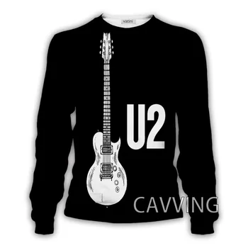 Каввинговые Качулки с 3D Принтом U2 Band Crewneck в стил Харадзюку, Блузи с дълъг ръкав, Блузи за Мъже/жени C02