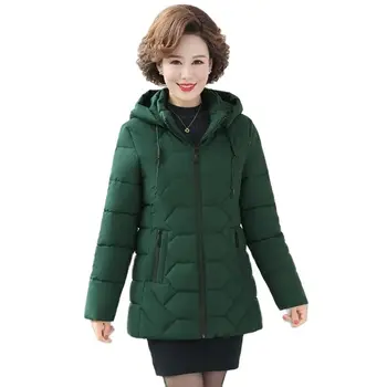 Жена есенно-зимния памучни палто на средна и в Напреднала възраст на Жената Кратко Майчиното палто, Утолщенное Свободно памучни палто, дебели палта