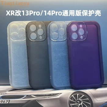 Прозрачен калъф за телефон iphone XR - 14 Pro 13 Pro (по-голяма рамка)