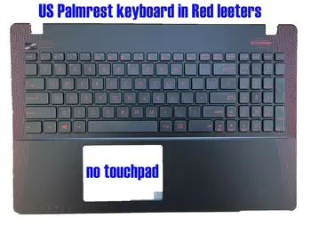 Американска клавиатура с поставка за ръце Asus R510V R510VX R510J R510JK R510JX с червени букви