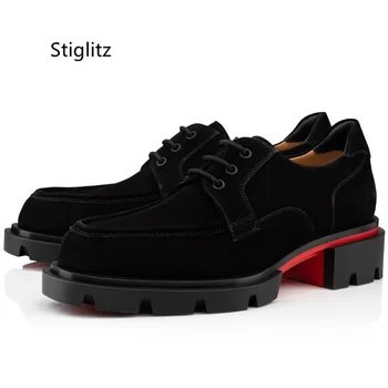 Мъжки Обувки от черна Кожа велур, Ежедневни Бизнес обувки дантела, Удобна, Дишаща Луксозен Мъжки обувки За Социална работа, Мъжки обувки