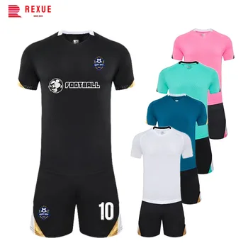 Мъжки Детски футболен комплект за Тренировки с къс ръкав, Персонални Плетива по поръчка, Нова дишаща бързосъхнеща форма от полиестер