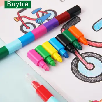12 Цвята, сладки химикалки с графити стил на Kawai, молив, творчески строителни блокове, Молив за чертане, Детски канцеларски материали, Квадратен молив, двигателят е с мазителна Пастел