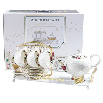 Цветна кана в европейски стил, творчески отопление на свещи, Ретро чайник стъкло, Керамика чаша за вода, Комбинация на Следобеден чай в скандинавски стил