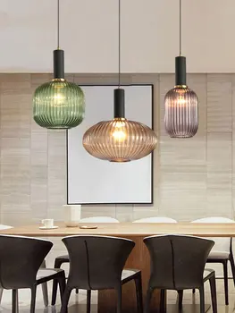 Окачен лампа за ресторант Nordic за спалня, нощни лампи, творчески луксозен стъклен малък висящ лампа, модерен начало декор