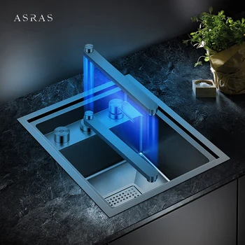 ASRAS Нанометр 304 Неръждаема стомана с дебелина 4 мм, кухненска мивка ръчно изработени скрита кутията за кухненска мивка с малък размер