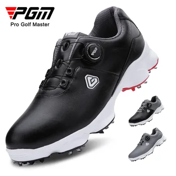 Обувки за голф PGM Със Сменяеми шипове за активна почивка, Непромокаеми обувки с дръжки, Спортни обувки, мъжки обувки