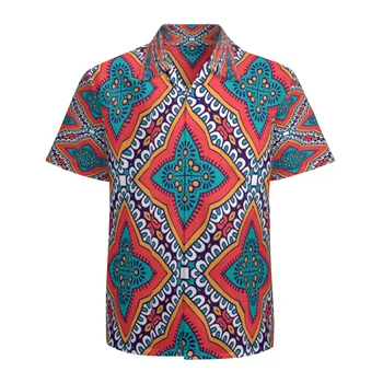 Мъжки хавайска риза, ежедневни, плажни ризи с копчета с флорални принтом и джоб, дишаща бързосъхнеща