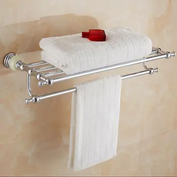 Комплект аксесоари за баня от масивен месинг и нефрит, хромиран държач за хартия, кърпа, държач за тоалетна четка, закачалка за кърпи, куки за баня, комплект оборудване