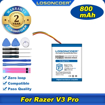 100% Оригинална батерия LOSONCOER 800 mah за мишка Razer Pro V3