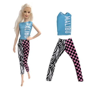 NK/1 комплект Нови дрехи за кукли, Модни тениска, Модерни Панталони, Ежедневни Облекла, Аксесоари за Барби кукли, Детски Играчки За Момичета