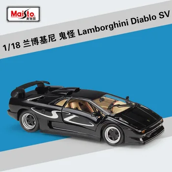Maisto Мащаб 1:18 #31844 Lamborghini Ghostly Diablo SV Черен Цвят Моделиране на Спортен Автомобил От Сплав, Формовани Под Натиска на Завършен Модел на превозното средство за Подарък