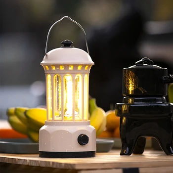 2023 Преносим походный лампа Type-C/USB Акумулаторна батерия, 3 режима на осветление, Лампа за къмпинг, на открито, COB Осветление, Преносима лампа Туризъм