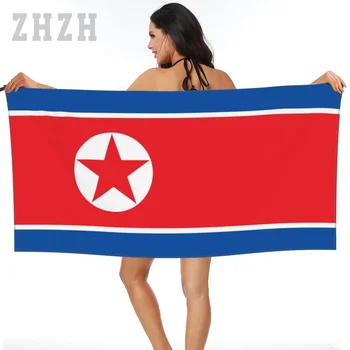 Повече на дизайна кърпи за баня с емблемата на Флага на Северна Корея, Бързосъхнеща, микрофибър, Впитывающая мека вода, дишаща Пясъчна баня за гмуркане