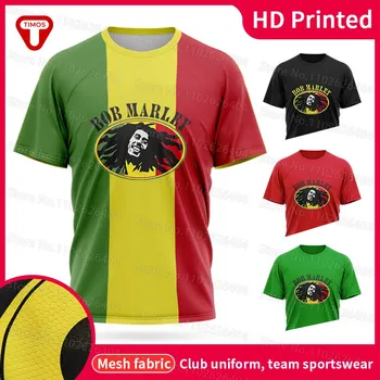 Тениска Bob Marley, Мъжки Модни и Ежедневни Тениска с кръгло деколте, Спортни Облекла за Бягане, Облекло Bob Marley, Уличен Куплет с Къс ръкав Оверсайз