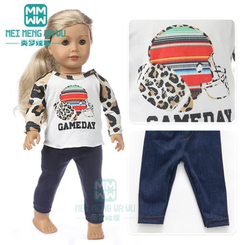 Облекло за кукли 45 см, аксесоари за американската кукла, тениски с анимационни герои, панталони