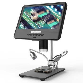 AD208S 5X-1200X дигитален микроскоп с LCD екран е 1280* 800, регулируем мерник 1080P, инструмент за запояване с две лампи заполняющими