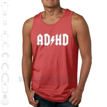Майк с принтом Adhd Custom Design за мъже и Жени, Подарък от 100% памук, Нови готини тениски, които добавят ADHD Метална Музика, рок