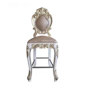 Бар стол Европейския Бар стол Домашна облегалка Бар Стол от масивно Дърво Бар Стол нео-класически Бар стол стол