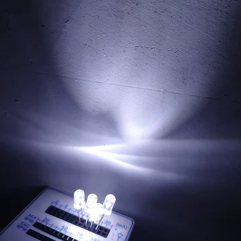 50шт 5 мм Led Диоди Свещ Светкавица Бяло Трептене на Мига 2 контакт Прозрачни Диоди, излъчващи светлина Intermitente Лампада Диод