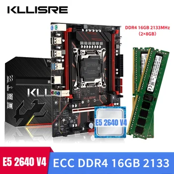 Комплект дънната платка Kllisre xeon x99 E5 2640 V4 LGA 2011-3 процесор 2 бр. X 8 GB = 16 GB 2133 Mhz ECC памет DDR4