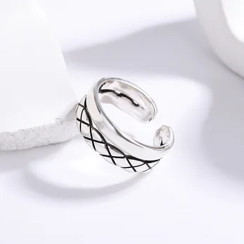 Ново модно сребърен пръстен винтажного геометрични клуб цветовете в стил пънк с отворен пръст, регулируема, за жени, подарък за момичета, Директна доставка на Едро