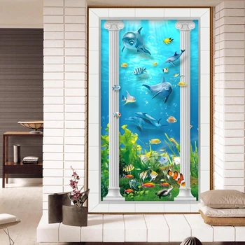 beibehang потребителска версия на света на морското дъно Тапети с морски водорасли и риби безшевни мащабни екологични стенописи верандата 3d тапети