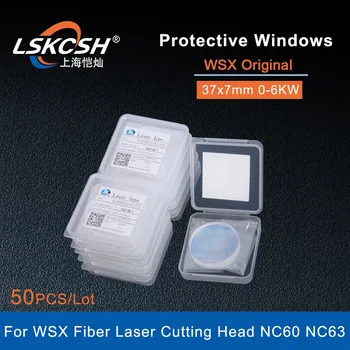 LSKCSH 50 бр./лот Лазерни Лещи WSX Защитно Стъкло Оригинал D37x7 Mm 6 кВт Оптична Режещата глава от Разтопен Кварц JGS1 NC63 NC60