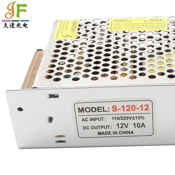 Универсален трансформатор за захранване с регулируем превключване 12V 10A 120W за led модули за осветление 3528 smd 5050