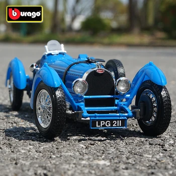 Bburago 1:18 1934 Bugatti Type 59 Модел на Колата от сплав, Формовани под Налягане Метална Играчка, Класически Модел Автомобил, Колекция Висока Симулация, Детски Подаръци