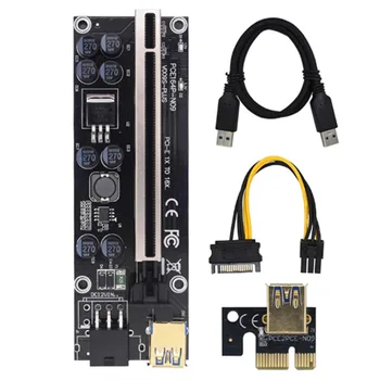 1БР 009S Plus Странично Card VER009S PCIE PCI-E PCI Express X16 GPU 6in Карта-адаптер, 1X 16X удължителен кабел USB 3.0 Кабел