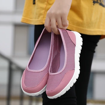 Дамски Вулканизированная обувки, Модни Лека Дишаща Мрежа Пешеходната Обувки на равна подметка, Дамски Ежедневни Обувки 2022, Тенис Feminino, Дамски обувки